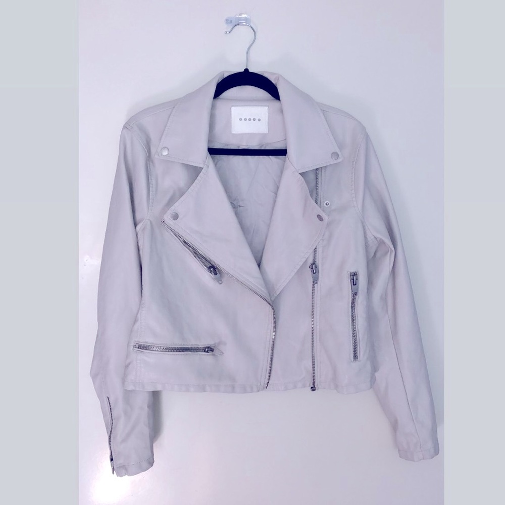 New! Gray “vegan leather” jacket